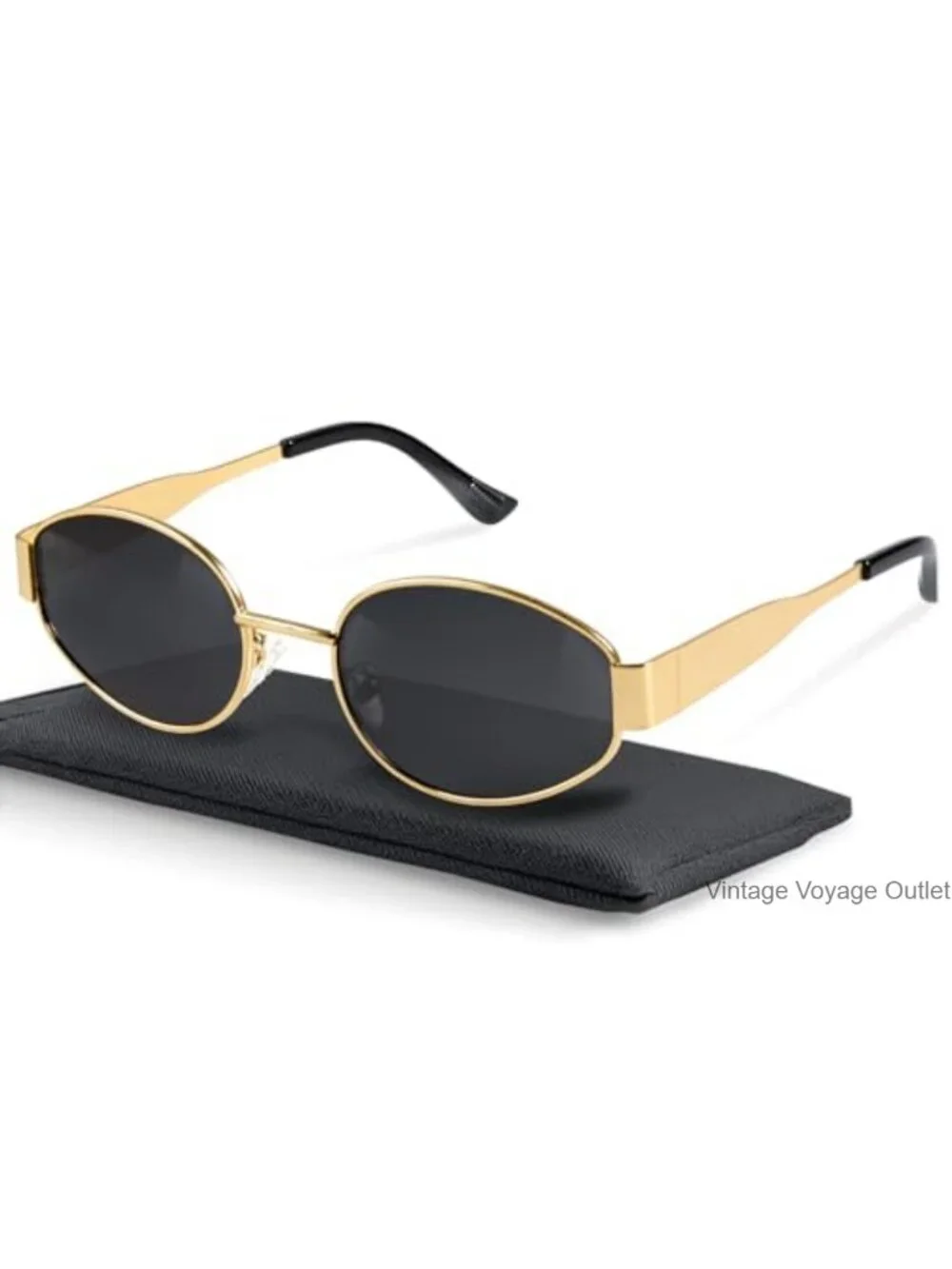 Retro Polarized Sunglasses with UV400 Protection, Metal Frames, Oval Shape,